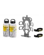 ZEGA Evo portaccessori "supporto bottiglie" doppio con 2x Touratech bottiglia di alluminio 0,6 litri