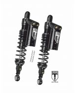 BLACK-T Twin Shock Set Stage3 avec réservoir pour Harley Davidson FLH / FLTR Road Glide / Road King / Street Glide 2015-2020 (longueur 12 inch)