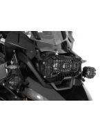 Scheinwerferschutz Edelstahl, schwarz, mit Schnellverschluss für LED Hauptscheinwerfer, für BMW R1250GS/ R1250GS Adventure/ R1200GS ab 2013/ R1200GS Adventure ab 2014 *OFFROAD USE ONLY*