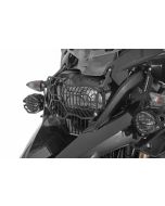 Scheinwerferschutz Edelstahl, schwarz, mit Schnellverschluss für Halogen Hauptscheinwerfer, für BMW R1200GS (LC) 2013-2016 *OFFROAD USE ONLY*
