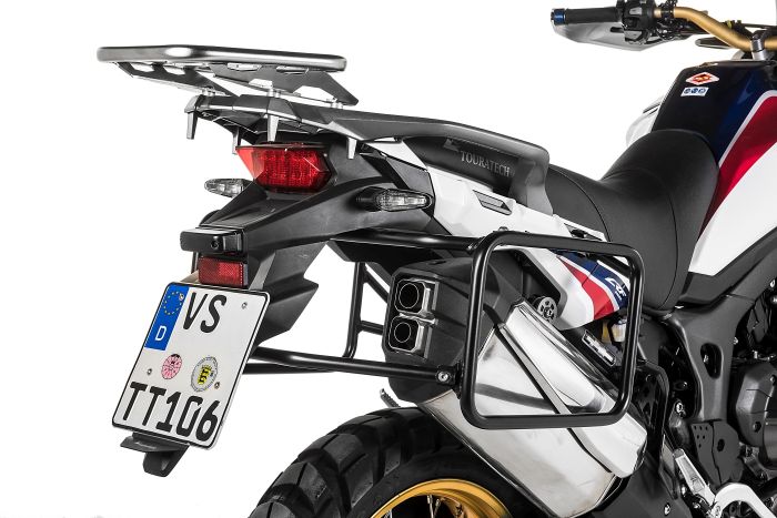 Koffertr ger Edelstahl schwarz f r Honda CRF1000L Africa Twin