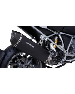 Endschalldämpfer Remus Black Hawk slip-on, Edelstahl schwarz, mit ABE, für BMW R1200GS (LC) / R1200GS Adventure (LC) ab 2017