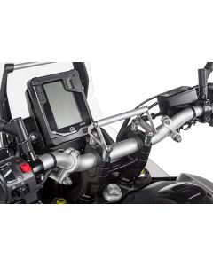 GPS-Anbauadapter auf Lenkerklemmung mit Schrauben für Lenkererhöhung 20 mm, Yamaha Tenere 700, für Navi-Halter