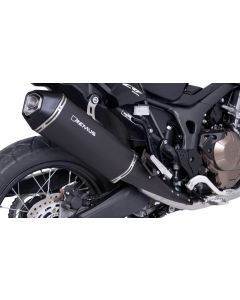 Endschalldämpfer Remus Okami Edelstahl, schwarz für Honda CRF1000L Africa Twin 2017, slip-on mit ABE